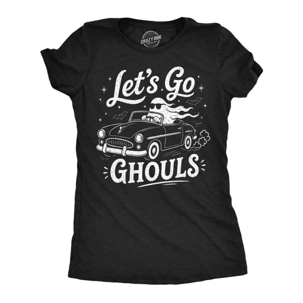 Womens Funny T Shirts Lets Go Ghouls Halloween Tee For Ladies